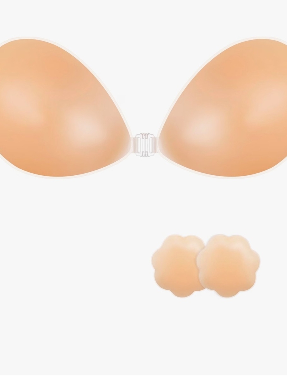 Dorcell Beige Silicone Strapless Adhesive Bra with Nipple Covers